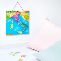 Janod Jeux Éducatifs Primaire|Jeux Éducatifs Science & Géographie*Puzzle Carte d'Italie Magnétique 20 pièces