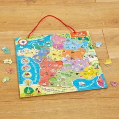 Janod Jeux Éducatifs Primaire|Jeux Éducatifs Magnétiques*Puzzle Carte France Magnétique 93 pièces