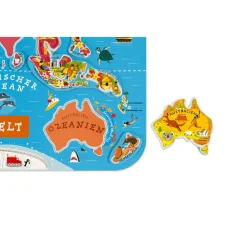Janod Jeux Éducatifs Primaire|Jeux Éducatifs Science & Géographie*Puzzle Carte Monde Magnétique Allemand 92 pièces