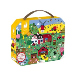 Janod Tracteurs & Animaux De La Ferme|Puzzles Fabriqués En France*Puzzle d'observation La Ferme 24 pièces