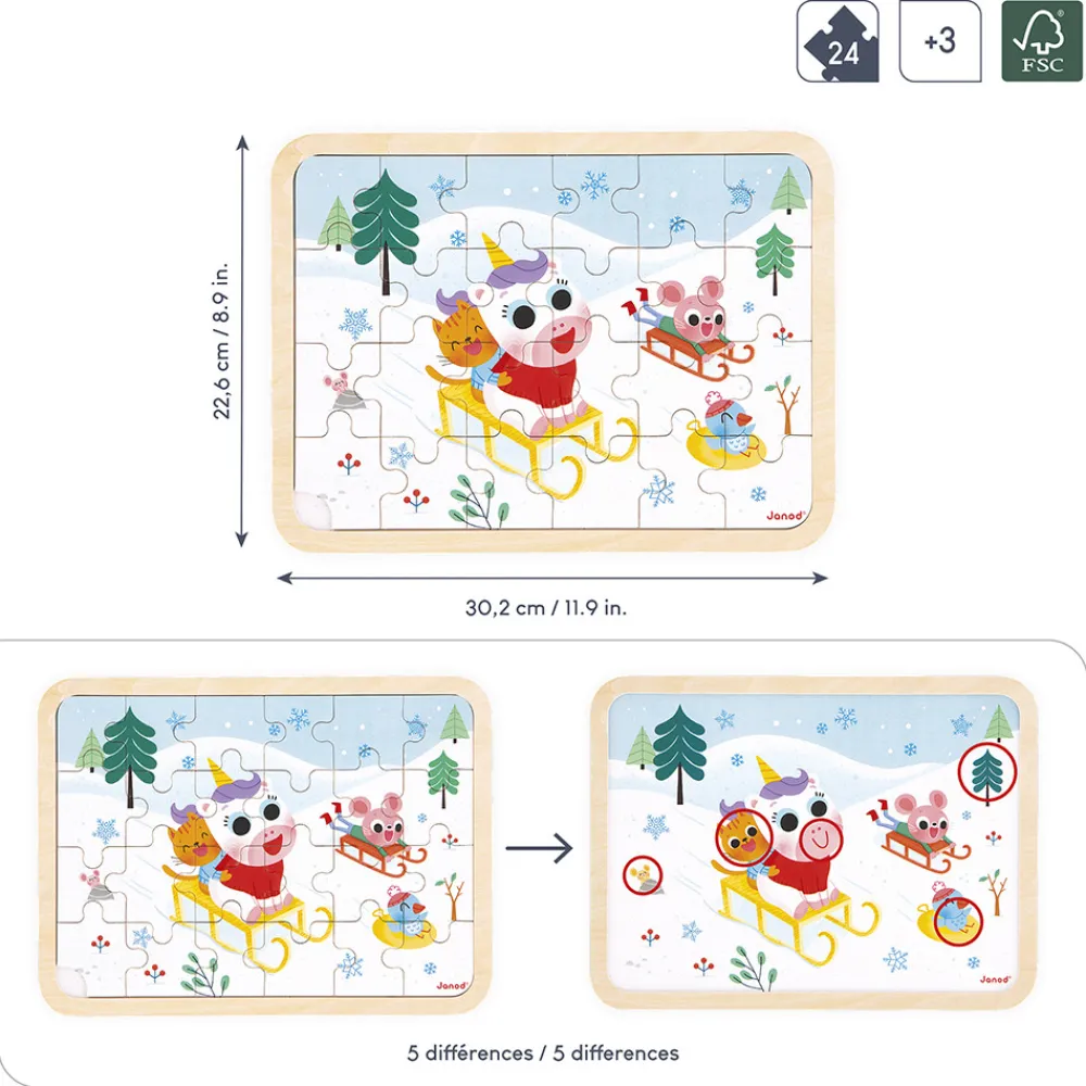 Janod Puzzles 20 À 49 Pièces|Puzzles En Bois Premier Âge*Puzzle en bois A la montagne 24 pièces