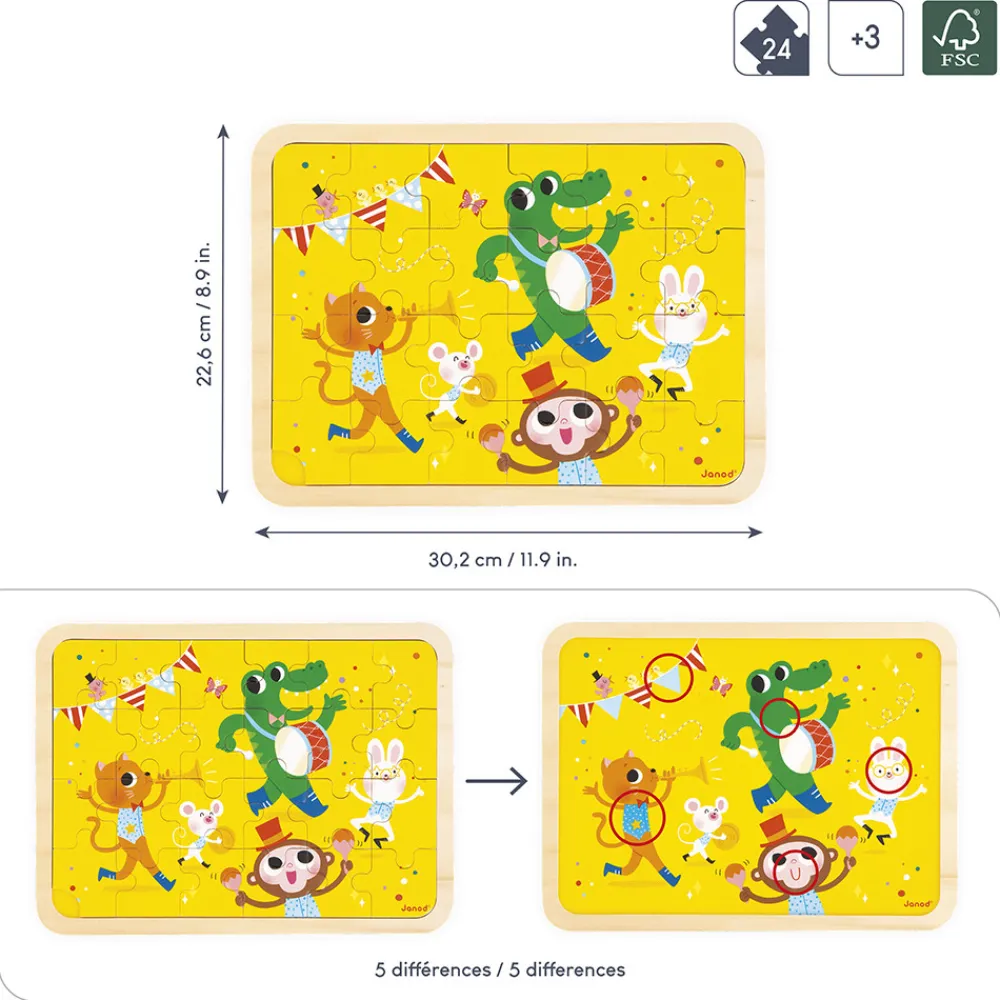Janod Puzzles 20 À 49 Pièces|Puzzles En Bois Premier Âge*Puzzle en bois C'est la fête 24 pièces