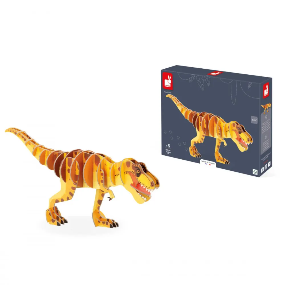 Janod Puzzles Fabriqués En France|Puzzles Éducatifs*Puzzle en volume le T-Rex