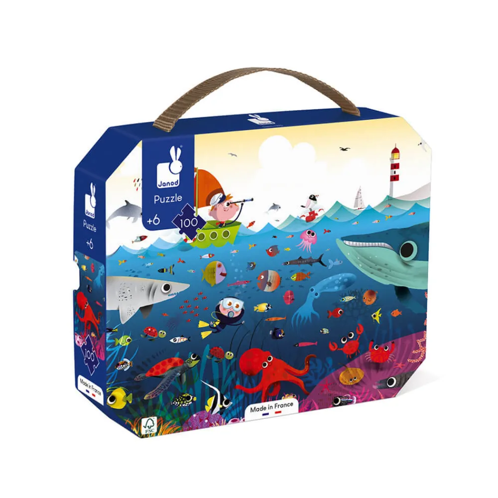 Janod Puzzles Fabriqués En France|Puzzles 50 À 149 Pièces*Puzzle Le Monde Sous-Marin 100 pièces
