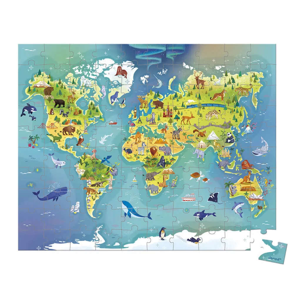 Janod Puzzles Fabriqués En France|Puzzles 50 À 149 Pièces*Puzzle Monde 100 pièces