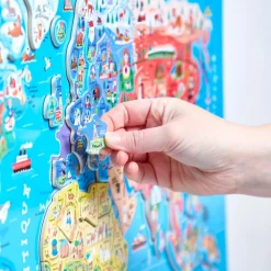 Janod Jeux Éducatifs Primaire|Jeux Éducatifs Science & Géographie*Puzzle Monde Magnétique 92 pièces