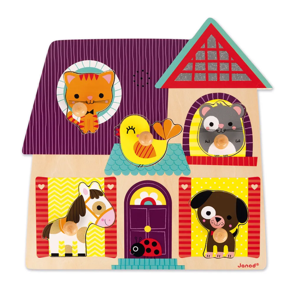 Janod Puzzles En Bois Premier Âge|Puzzles En Bois Premier Âge*Puzzle musical Mes petits compagnons 5 pièces