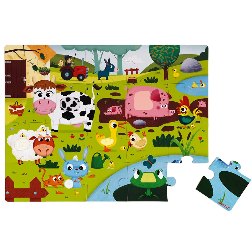 Janod Tracteurs & Animaux De La Ferme|Puzzles 20 À 49 Pièces*Puzzle Tactile de la Ferme 20 pièces