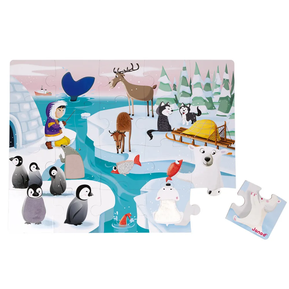 Janod Puzzles 20 À 49 Pièces*Puzzle Tactile 'La Banquise' 20 pièces