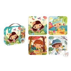 Janod Puzzles Fabriqués En France|Puzzles 20 À 49 Pièces*Puzzles Évolutifs 4 Saisons - 4 puzzles