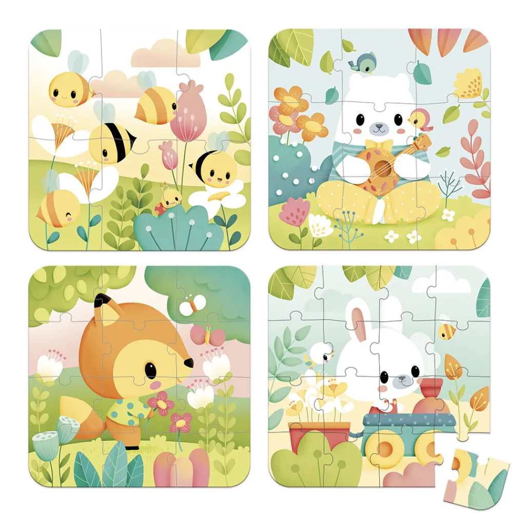 Janod Puzzles Fabriqués En France|Puzzles 20 À 49 Pièces*Puzzles Évolutifs Pure - 4 puzzles