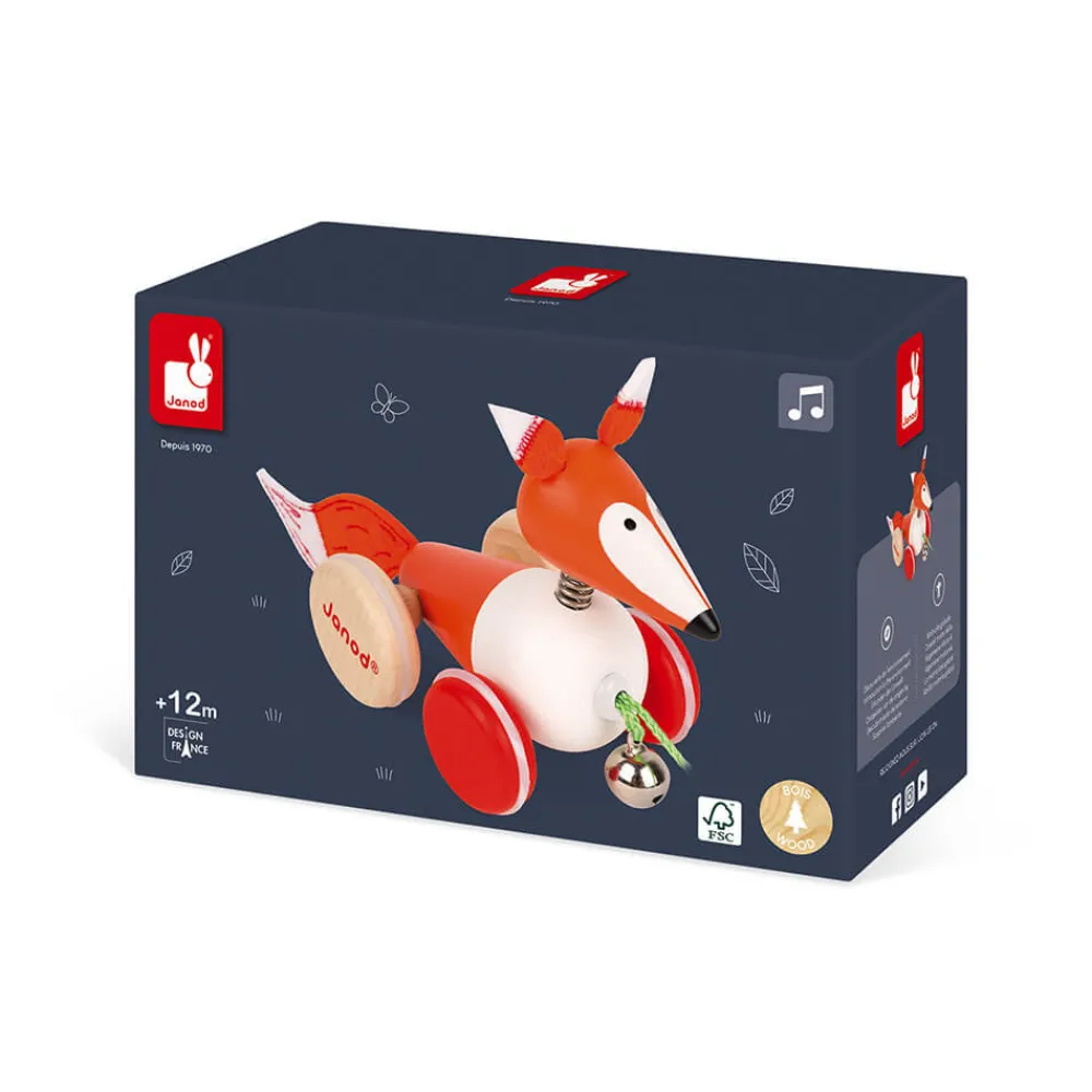 Janod Jouets À Promener & À Pousser*Renard à Promener Zigolos (bois)