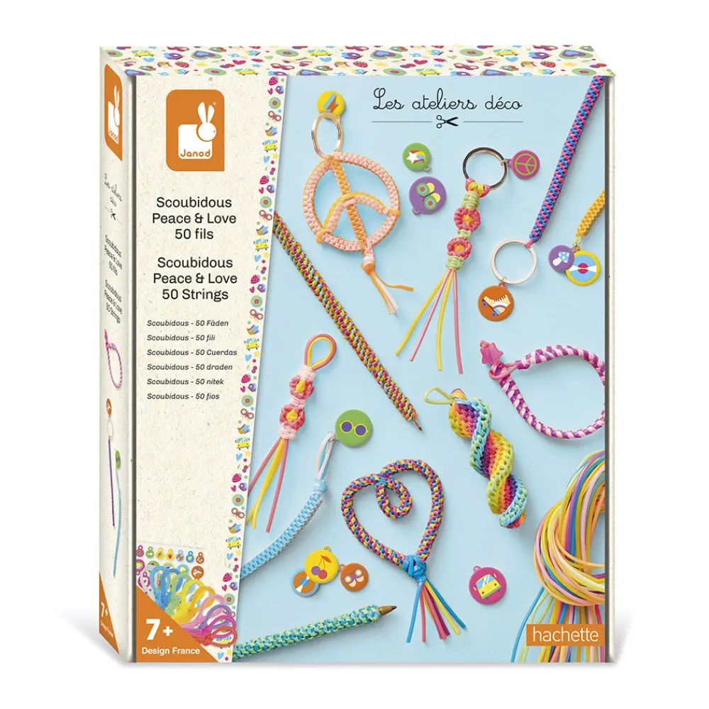 Janod Créations 3D|Collection "Les Ateliers Déco"*Scoubidous Peace & Love à créer