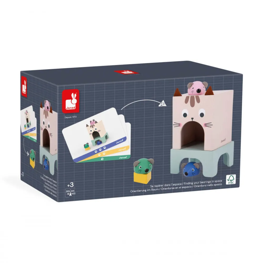 Janod Jeux Éducatifs Maternelle|Jeux Éducatifs Science & Géographie*Se Repérer dans l'Espace - Chat et Souris