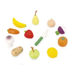 Janod Cuisines, Dinettes & Marchandes*Set 12 Fruits et Légumes Filet Mamie Soleil