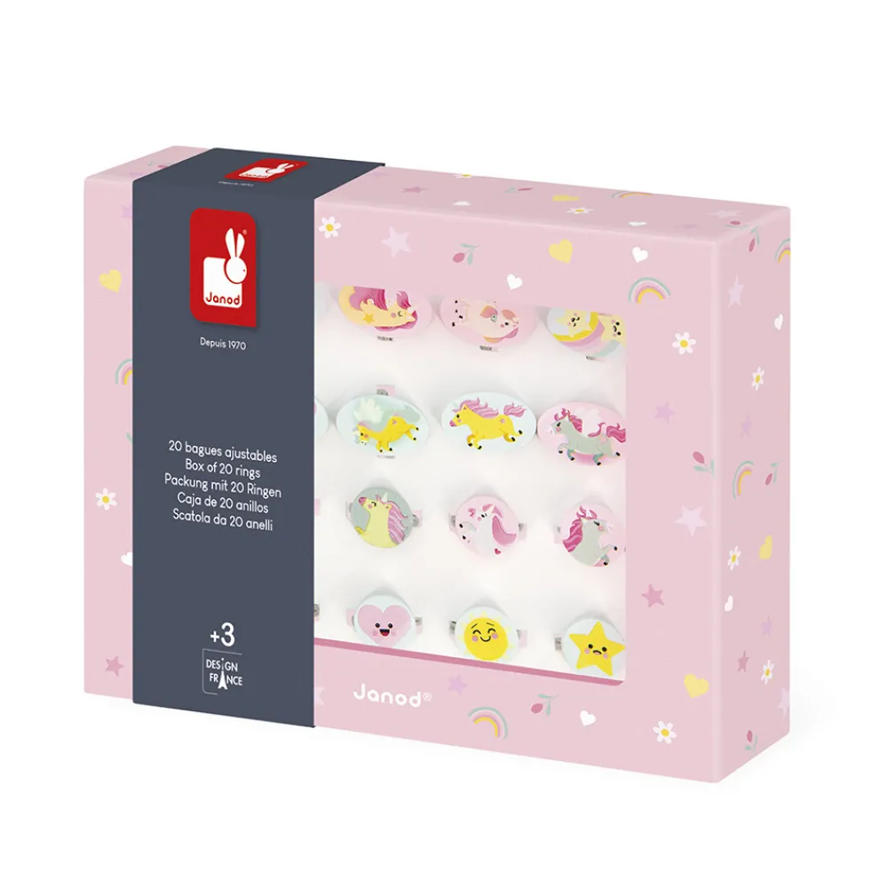 Janod Beauté*Set de 20 Bagues Licorne