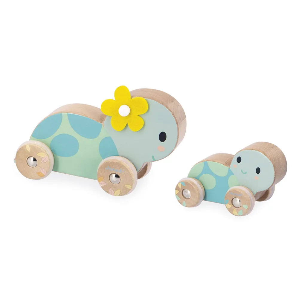Janod Jouets À Promener & À Pousser*Set de 2 Tortues à Pousser Pure