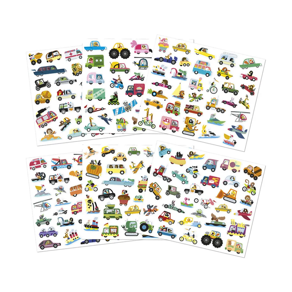 Janod Mosaïques & Gommettes*Stickers Véhicules x200