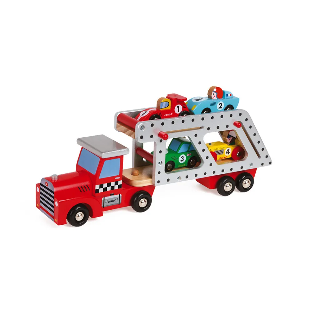 Janod Véhicules, Garages & Voitures|Trains & Véhicules*Story - Camion Porte-Voitures (bois)