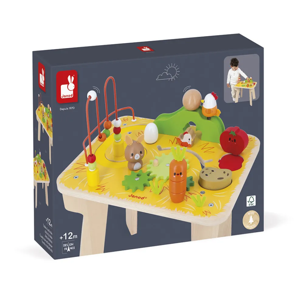 Janod Tracteurs & Animaux De La Ferme|Formes & Couleurs*Table d'Activités Ferme en bois