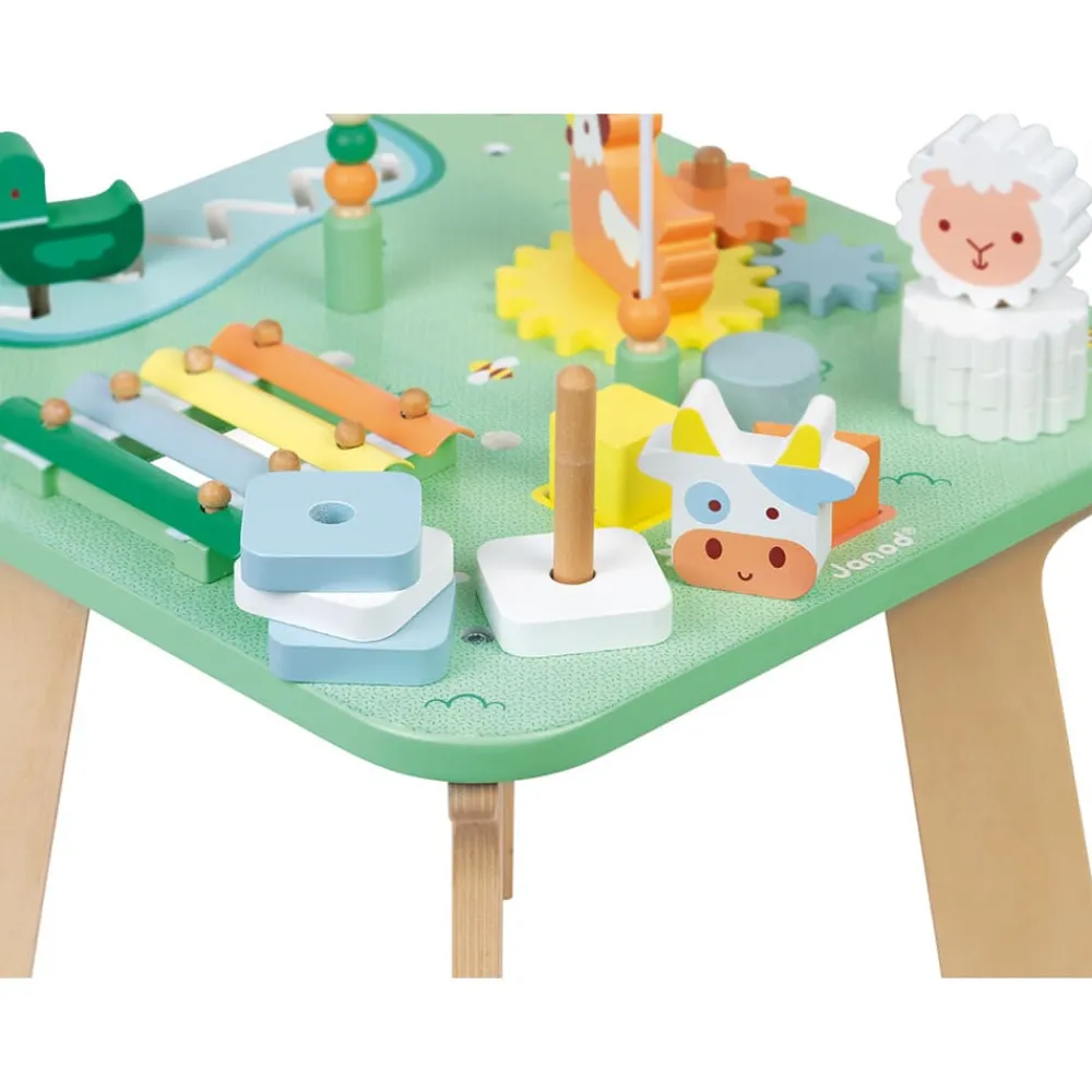 Janod Formes & Couleurs|Bouliers, Loopings & Panneaux D'Activités*Table d'Activités Jolie Prairie (bois)