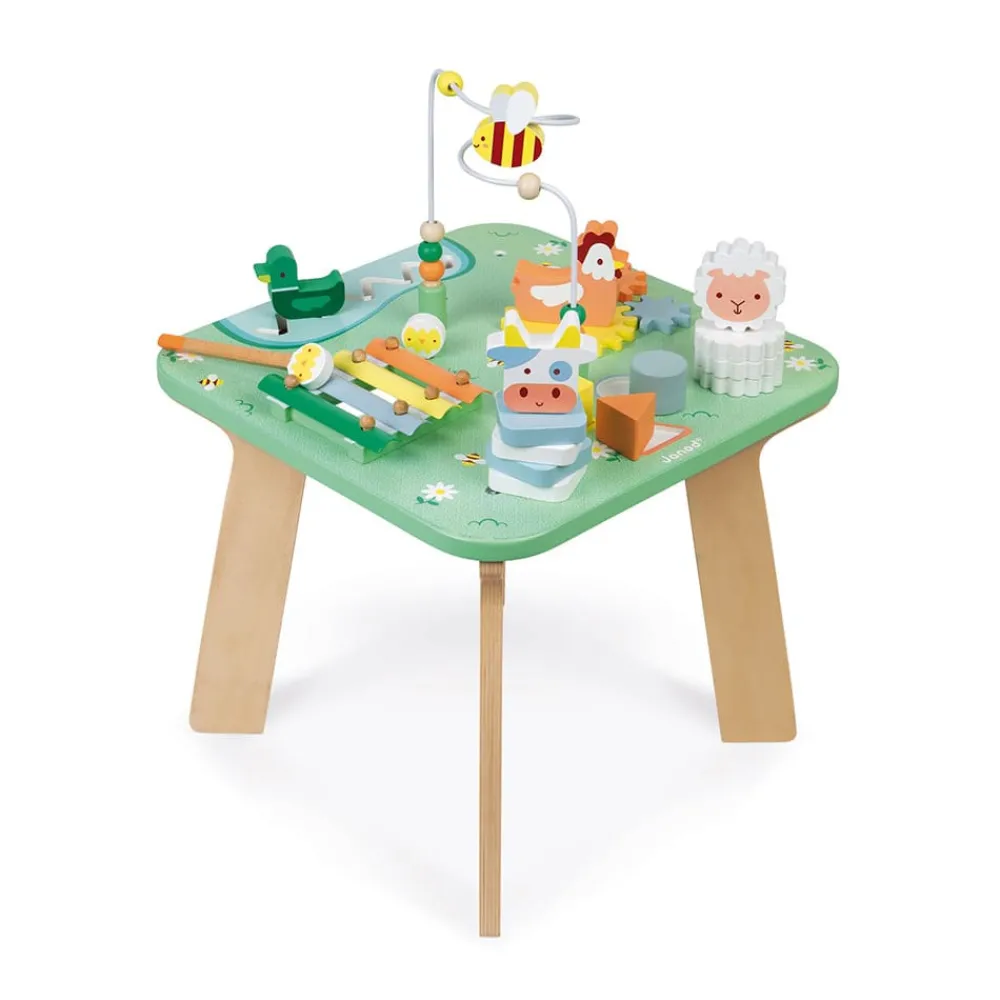 Janod Formes & Couleurs|Bouliers, Loopings & Panneaux D'Activités*Table d'Activités Jolie Prairie (bois)