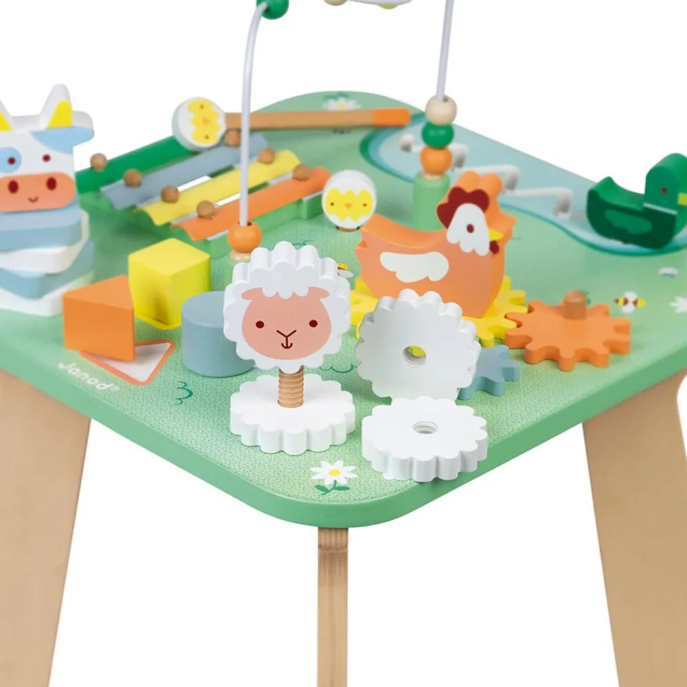 Janod Formes & Couleurs|Bouliers, Loopings & Panneaux D'Activités*Table d'Activités Jolie Prairie (bois)