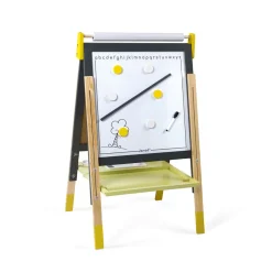 Janod Tableaux, Ardoises & Magnets|Jeux Éducatifs Primaire*Tableau Réglable gris et Jaune (bois)