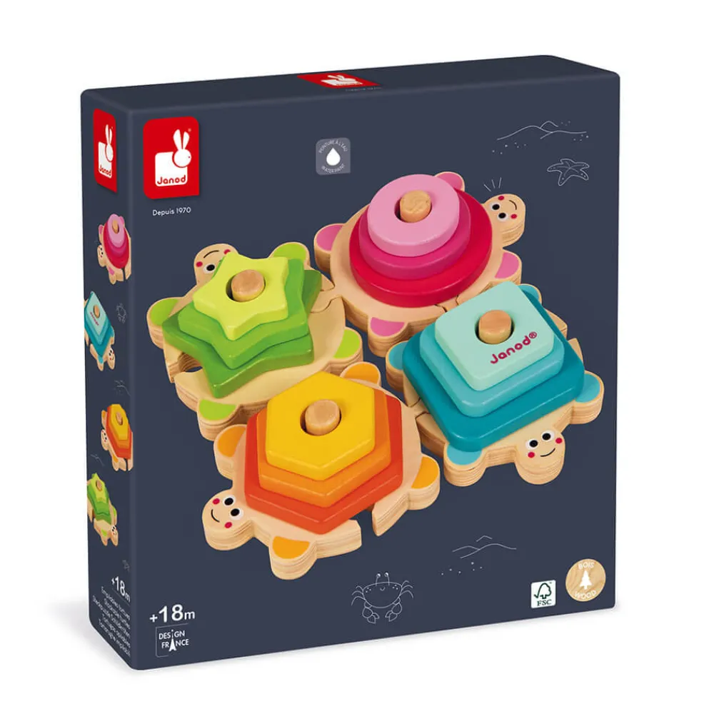 Janod Formes & Couleurs|Manipulation & Encastrement*Tortues des Formes I wood (bois)