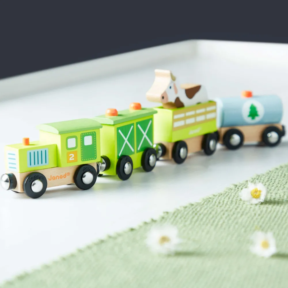 Janod Trains & Circuits|Tracteurs & Animaux De La Ferme*Train Ferme Story (bois)