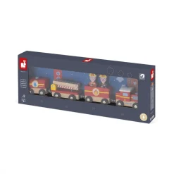 Janod Trains & Circuits|Caserne & Véhicules De Pompiers*Train Pompiers Story (bois)